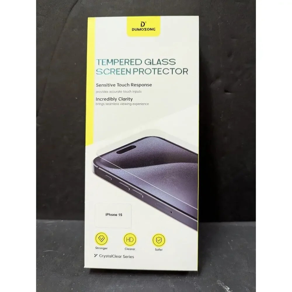 DUMOSONG tempered glass screen protector IPhone 15